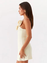 Rose One Shoulder Sexy Mini Dress For Women Robe Summer Solid Off-shoulder Backless A-line Club Party Dress Elegant voguable