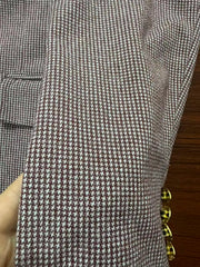 Voguable Black Men's Suit Jacket Houndstooth Peak Lapel Double Breasted Business Regular Fit Blazer Man plus size voguable