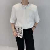 Voguable Summer Short Sleeve T-shirt Men Fashion Casual Shoulder Pad T-shirt Men Streetwear Korean Loose Round Neck T Shirt Men Top M-2XL voguable