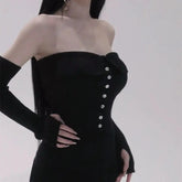 Voguable Spring Summer New Women's Off Shoulder Top Sexy Knitted T-shirt with Detachable Sleeves Dongda Gate Korean Style Fashion Clothes voguable