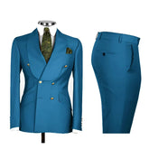 Voguable Men's Double Breasted Tuxedo Suit Shawl Lapel Slim Fit 2 Piece Blazer & Pants Formal Business Luxury Suits Casual Wedding Groom voguable