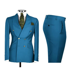 Voguable Men's Double Breasted Tuxedo Suit Shawl Lapel Slim Fit 2 Piece Blazer & Pants Formal Business Luxury Suits Casual Wedding Groom voguable