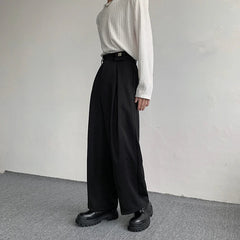 Black Suit Pants Men Oversized Fashion Social Mens Dress Pants Korean Loose Straight Wide Leg Pants Mens Office Formal Trousers voguable