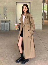 Vintage Elegant Women Long Trench Casual England Long Sleeve Belt Coat Jacket Fall Winter Lady Sweet Retro Harajuku Pockets Tops voguable