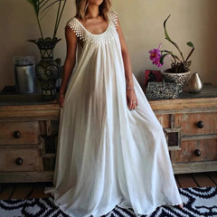 Voguable Summer European and American - simple solid color high-end jumpsuit long dress voguable