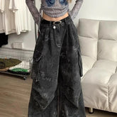 Voguable Vintage Camouflage Cargo Jeans Women Streetwear Print Loose Casual Wide Leg Denim Pants American Retro Pocket High Waist Trouser voguable
