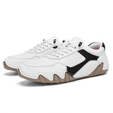 Voguable New Men's Flat Casual Shoes Handmade PU Leather Comfortable Loafers Outdoor Retro Anti Slip Workwear Shoes Men Zapatillas Hombre voguable