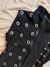 Voguable Women Gothic Black Corset Vest Eyelet Metal Buckle Sleeveless Zip Up Crop Top Streetwear voguable
