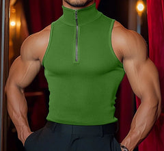 Men Tank Tops Solid Coior Tops Sleeveless Summer Zipper Men's Clothing Fashion Party Streetwear Tops Tee Oversize S-3XL voguable