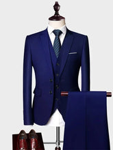 Voguable ( Jacket +Vest+ Pants ) Luxury Men's High-end Brand Solid Color Business Office Suit 3Pcs & 2Pcs Groom Wedding Party Suit Tuxedo voguable