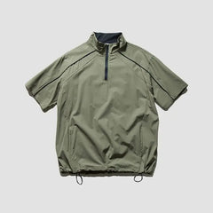 Voguable Summer Outdoor Sports Men's Casual Faionable f Zipper ort Sve Stand Collar Cycling T-irt Top for Men And Women voguable