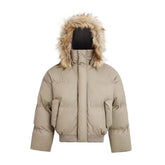 Voguable Black Fur Collar Hooded Coats Winter American High-Street Puffer Jackets Warm Thickened Loose Outerwear Punk Subculture Fashion voguable