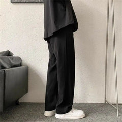 Brown/Black Suit Pants Men Fashion Society Mens Dress Pants Korean Loose Straight Casual Pants Mens Office Formal Trousers S-3XL voguable