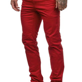 Voguable Men the Four Seasons New Trendy Vintage High Waist Casual Pants Button Zipper Pockets Spliced Straight Pants Versatile Trousers voguable