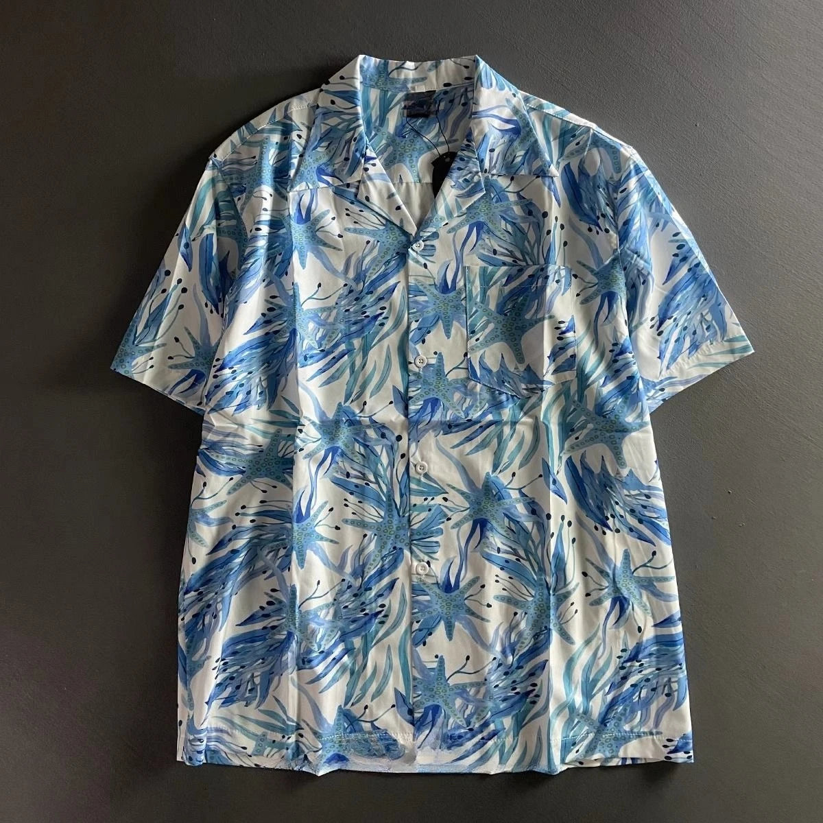 Voguable Subculture Abstract Print Short Sleeve Tee Men Streetwear Casual Loose Tops Daily Outfits Male Trendy Cardigan Outerwear voguable