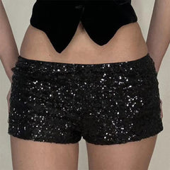 Women's Shorts All Season Fitting Slim Shiny Sexy Low Waist Short Party Shorts voguable