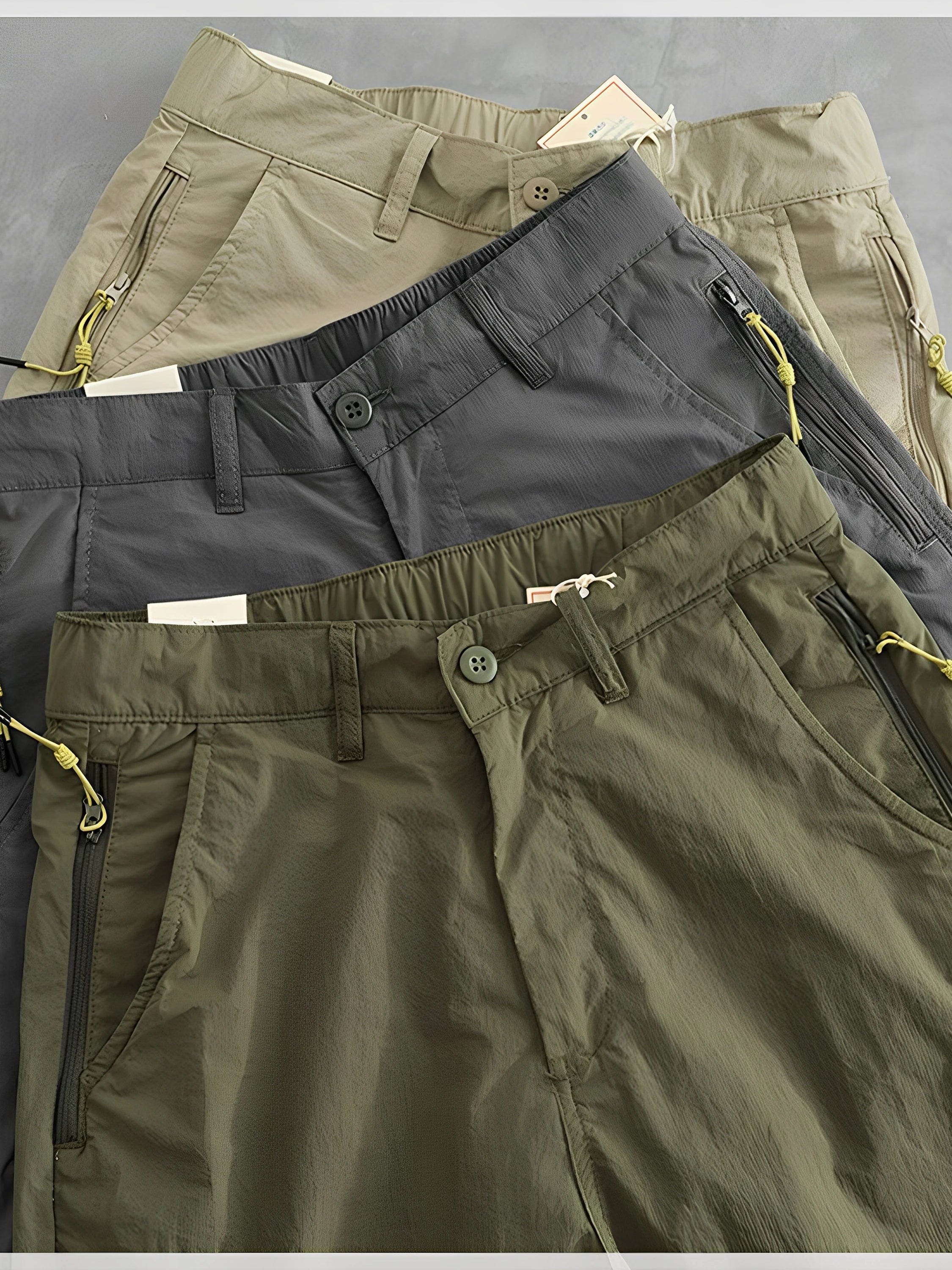 Voguable Outdoor Men's Casual Pants Thin Workwear Loose Fit Quick Dry Straight Leg Trousers Lightweight Windproof Summer Fashion voguable