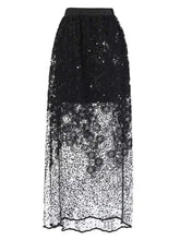 Solid Embroidered Flares Sequins Straight Skirt For Women High Waist Middle Length Fashion Skirts Summer 2025 New voguable