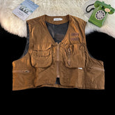 American Outdoor Multi-function Short Vest Jacket Basic Commuting Versatile Vest Cityboy Workwear Waistcoat Aesthetic Urban Chic voguable