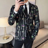 Voguable Autumn Men's Suit Jacket Blazer Fashionable High-end Luxury Jacquard Denim Casual Suit Business Social Tailcoat 4XL-M voguable