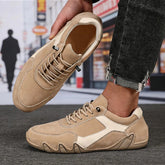 Voguable New Men's Flat Casual Shoes Handmade PU Leather Comfortable Loafers Outdoor Retro Anti Slip Workwear Shoes Men Zapatillas Hombre voguable