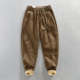 Voguable Winter New 100% Cotton Cargo Velvet Men's Winter Pants Comfortable Thickened Soft Keep Warm Retro Street Trousers voguable