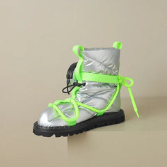 New Women Ankle Boots Fashion Design Popular Mixed Colors Female Snow Boots Platforms Winter Warm Casual Black Shoes Woman voguable