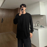 Warm Henry Collar Long Sleeve T shirt For Men Spring Autumn Casual Mens T-shirts Unisex Tee Tops Classic Clothes Men's T-Shirts voguable