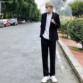 Spring Autumn New Fashion High Waist Solid Men's Clothin Casual Loose Korean Style Ropa Hombre Trousers All Match Chic Pants voguable