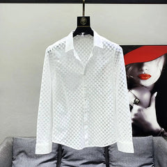 Voguable Summer Trendy Ice Silk Loose Fit Men's Short Sleeve Shirt Half Sleeve Ice Silk Draping Standard Style Cotton Polyester Blend voguable