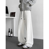 Black Casual Pants Men Fashion Oversized Wide Leg Pants Men Streetwear Hip Hop Loose Pleated Pants Mens White Trousers M-3XL voguable