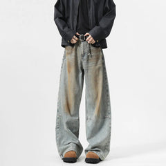 2025 Men's Jeans baggy Denim pants Loose Fit Casual Style American Streetwear Straight Novel design Leg Pants Trendy Brand voguable