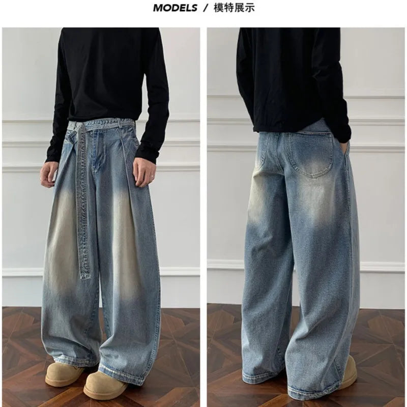 Jeans men Wash Light Blue Relaxed Fit 2025 New Arrival High Quality Distressed Denim Pants Men Streetwear Fashion Youth Casual voguable