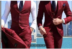 Voguable Suit (Blazer+ Vest + Pants) Men's Fashion Casual Outdoor Gentleman Business Wedding Formal Dress British Style Wedding Suit voguable