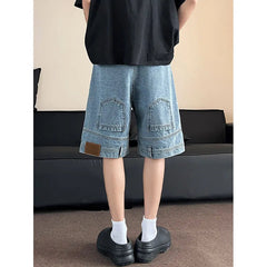 Short Men Blue Washed Denim Shorts Casual Distressed Design Summer Streetwear Fashion Comfort Fit Men Denim Shotrt voguable