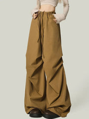 Black Y2K Streetwear Cargo Pant Women Vintage High Waist American Loose Trousers Hip Hop Retro Bf Wrinkles Paratrooper Pants New voguable