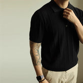 New Men's Clothing Luxury Business Polo Shirt Casual Slim-fit Knitted Solid Color Short Sleeve T-shirt High Quality Tops M-3XL voguable