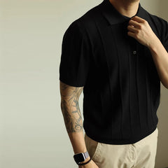 New Men's Clothing Luxury Business Polo Shirt Casual Slim-fit Knitted Solid Color Short Sleeve T-shirt High Quality Tops M-3XL voguable
