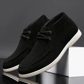 Voguable Men Suede Leather Loafers Slip-on Platform Driving Shoes Lightweight Casual Khaki Breathable Leisure Footwear Comfort Flexible voguable
