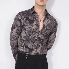 Spring Autumn New Fashion Turn-down Collar Long Sleeve Printing Blouse Men's Clothing Button Trend Korean Simplicity Chic Shirts voguable
