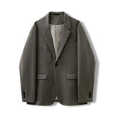 Simple Button Wooolen Coat Casual Wool Suit Jacket Men's Autumn Winter American High-end Business Casual Thick Wool Suit Top voguable