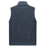 Autumn Winter Mens Sweater Vest Thick Warm Sleeveless Knitted Cardigan Vest Sweatercoat Zipper Casual Outerwear Vest Sleeveless voguable