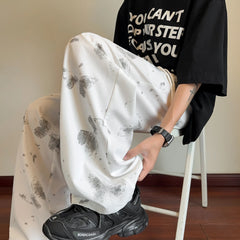 Men Casual Pants Loose Elastic Waist Straight Leg Butterfly Print Comfort Streetwear Fashion Trendy Outdoor Summer Mens Clothing voguable