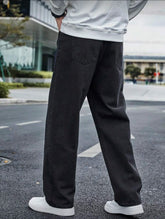 Voguable Men's Straight Jeans - Relaxed Fit with Great Drape, Tummy & Slimming Dark Grey Wash voguable