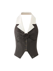 Fall Women Birthday Preppy Style Gyaru Rave Outfits 3 Piece Set Cropped Blazer + Design Vest + High Waist Mini Pleated Skirts voguable