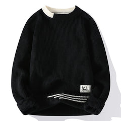 New Autumn Winter Korean Knit Pullovers Men Fashion Knitted Sweater Mens O-Neck Patchwork Casual Knitwear Slim Pullover Sweaters voguable