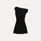 Voguable Faionable ort Dr Women's Spring Asymmetric Neline Pleated Skirt Casual Slim Fit Svel Gown voguable