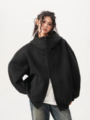 Zoki Y2K Black Hoodies Women Streetwear Oversize Loose Long Sleeve Retro Sweatshirt American Harajuku Vintage Bf Tops Coats New voguable