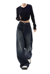 Y2K Vintage High Waist Harajuku Loose Jeans Pants Korean Fashion Women's Grunge Wide Leg Oversized Denim Trouser Female Clothes voguable