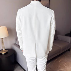 Voguable 2-piece (jacket+pants) Men's Suit Fashionable and High-quality Chinese Design Wedding Dress Business Dress Slim Fit Suit voguable